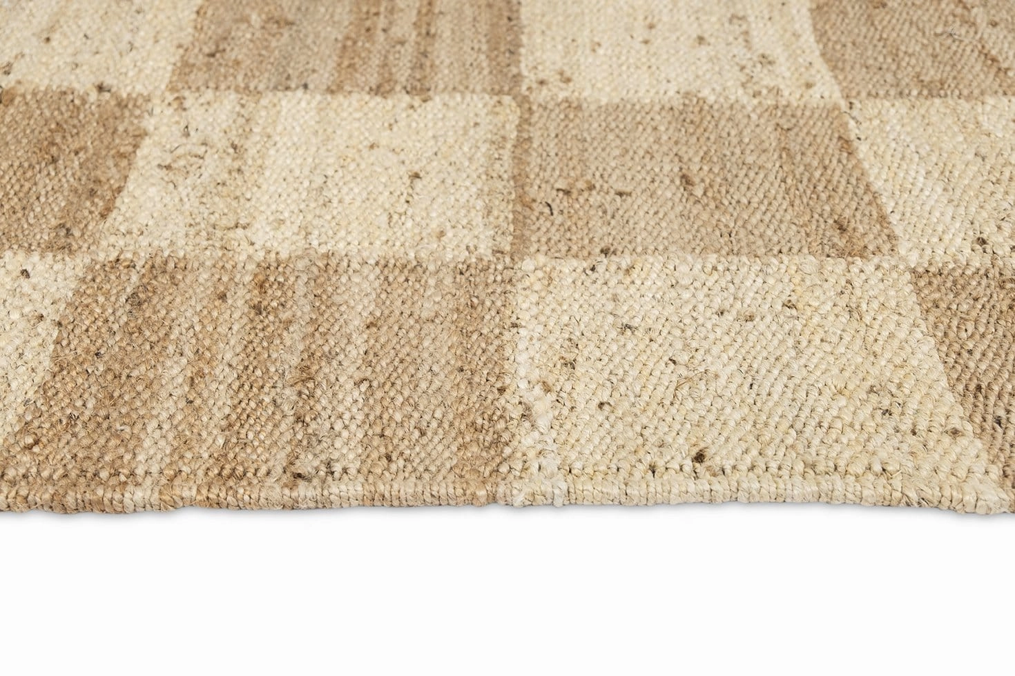 Riley Natural and Bleached Checkered Jute Runner Rug *NO RETURNS UNLESS FAULTY