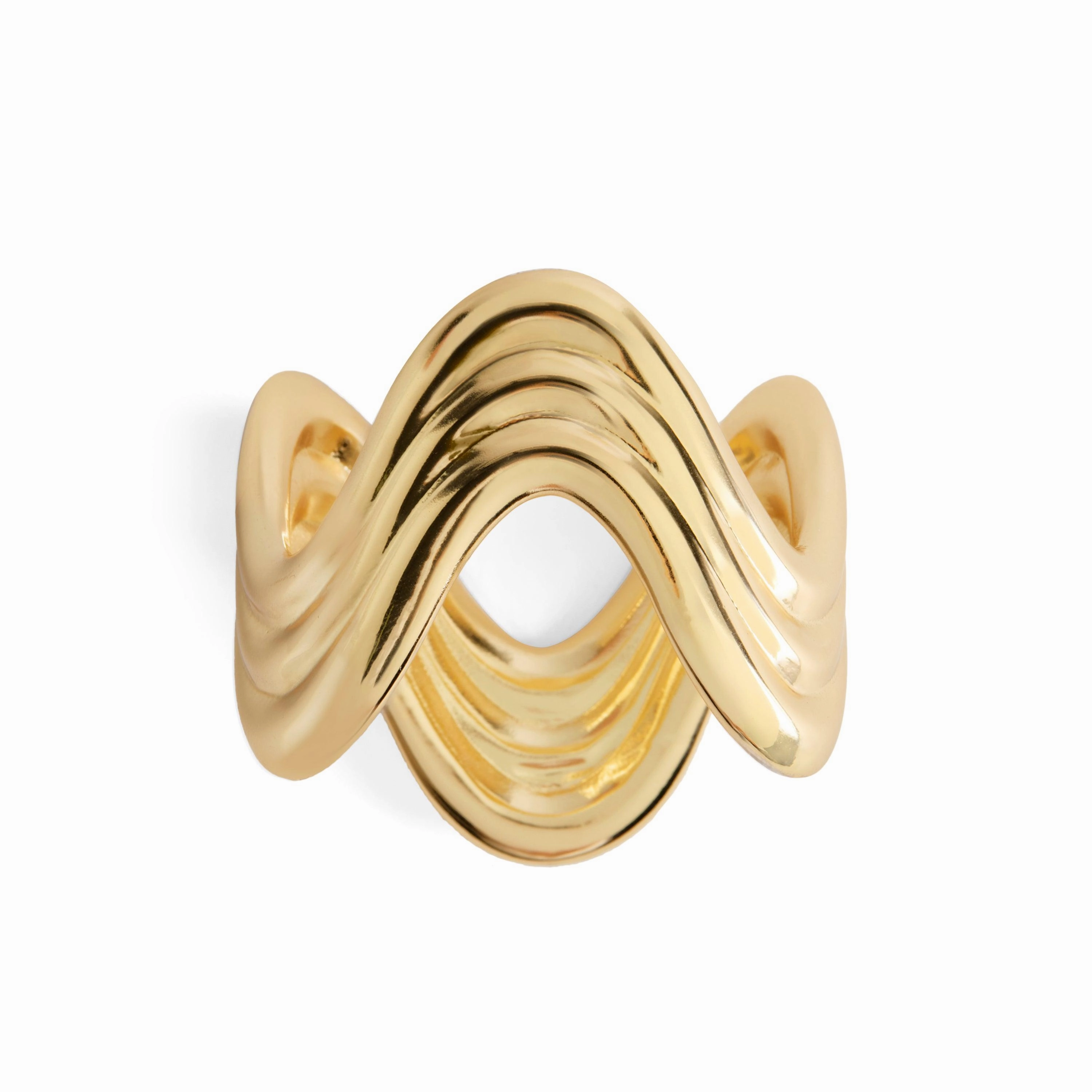 Ripple Napkin Rings  (Set of 4) - Gold