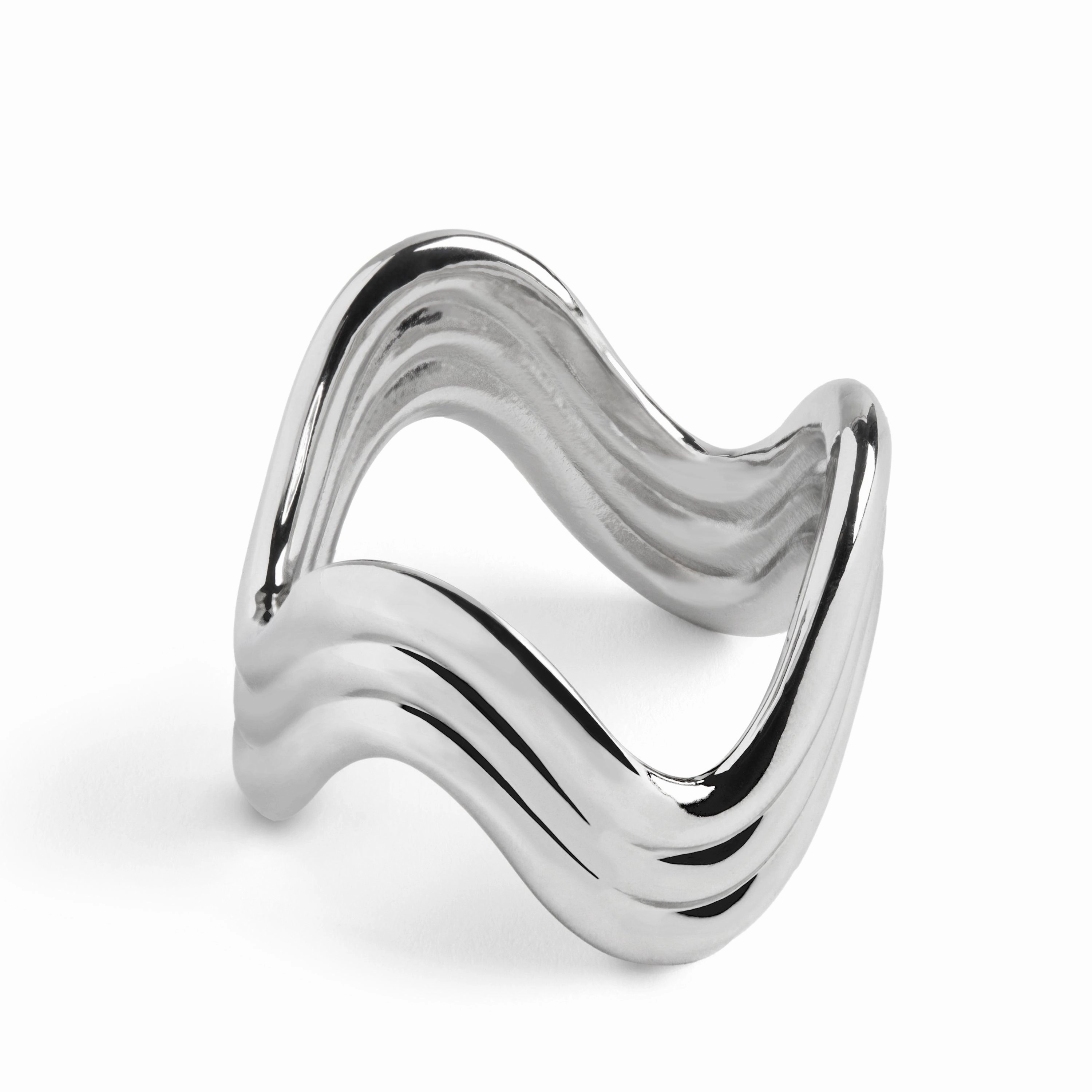 Ripple Napkin Rings  (Set of 4) - Platinum