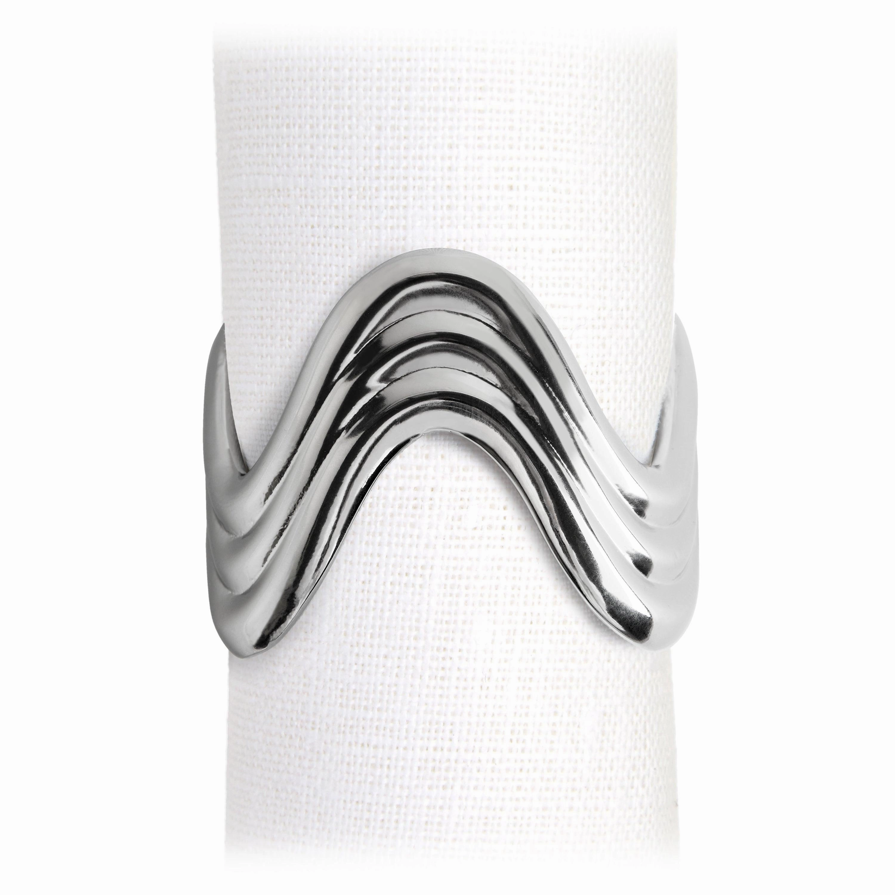 Ripple Napkin Rings  (Set of 4) - Platinumnordic style desktop ornaments