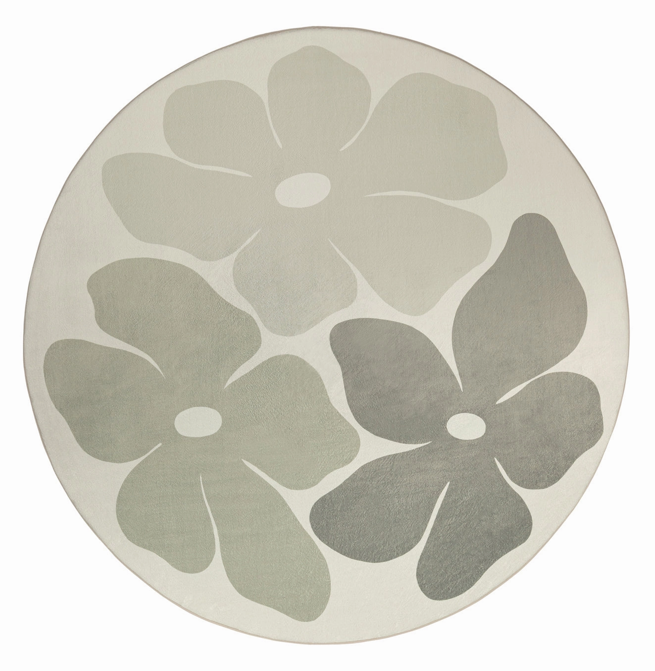 Rory Grey Green Flowers Rollie Pollie Round Playmatmodern color block patchwork rug