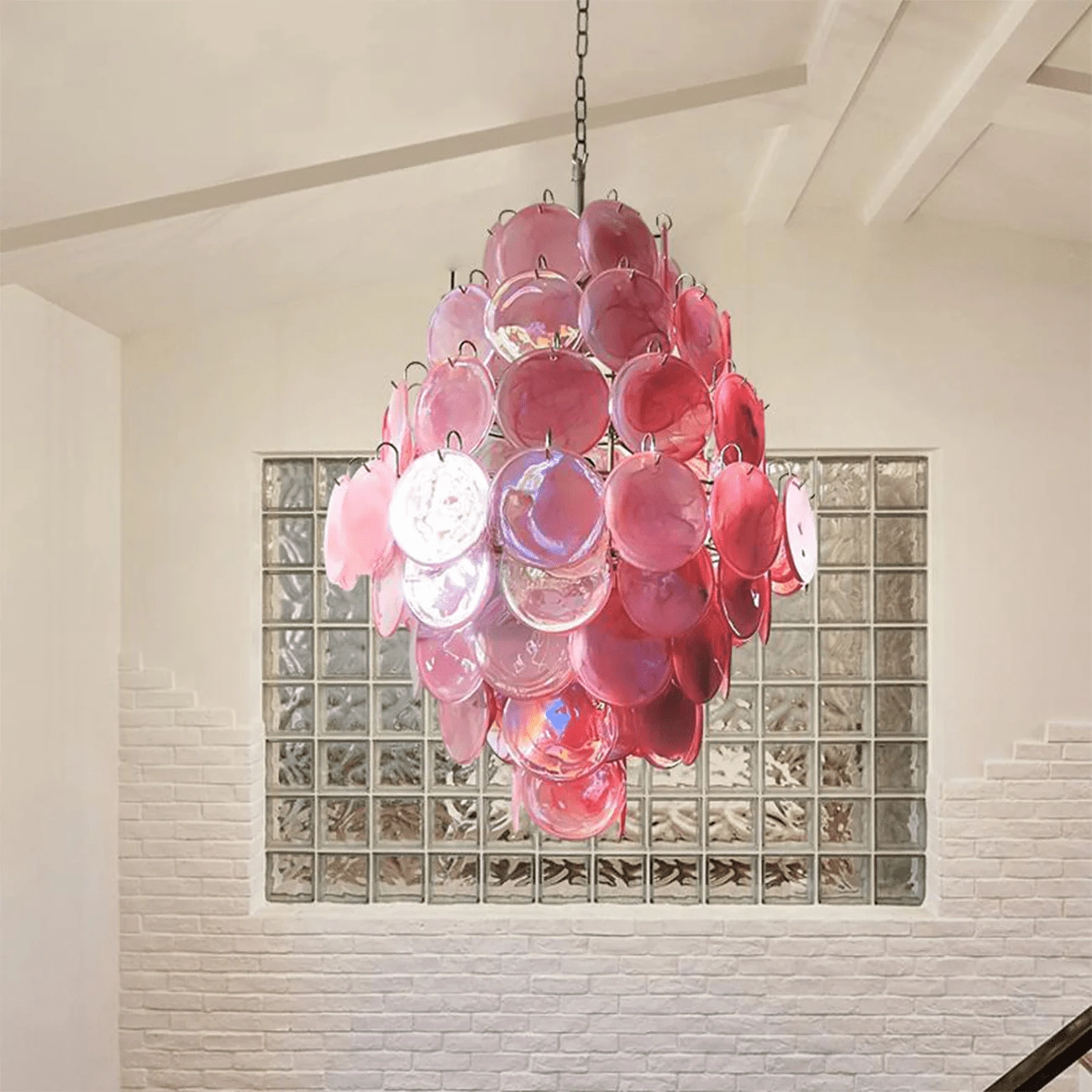 Rosa Murano Glass Chandelier