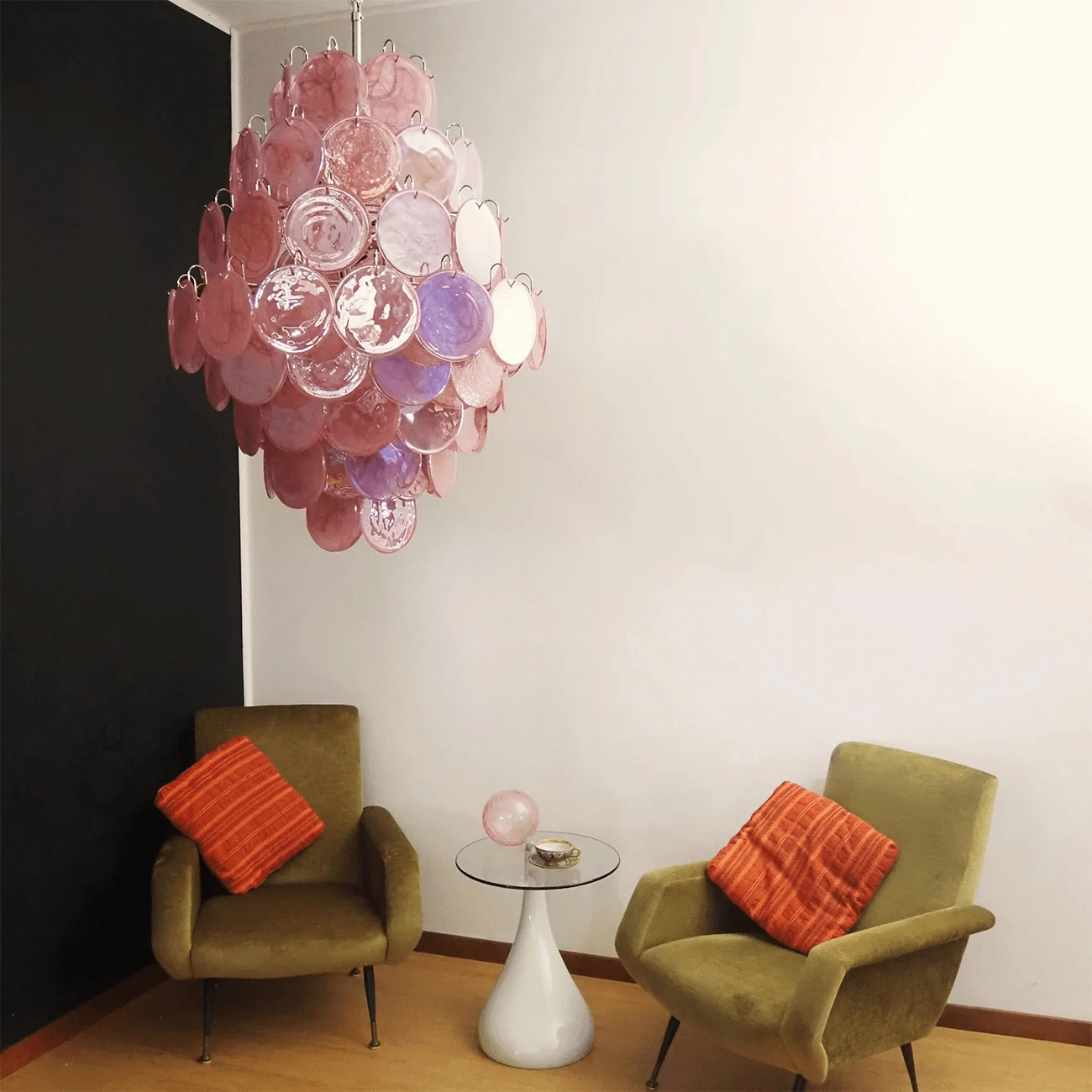 Rosa Murano Glass Chandelier
