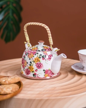 Rose Garden Ceramic Tea Kettlemodern kitchen decor ,kitchen dinner set ,dinnerware 