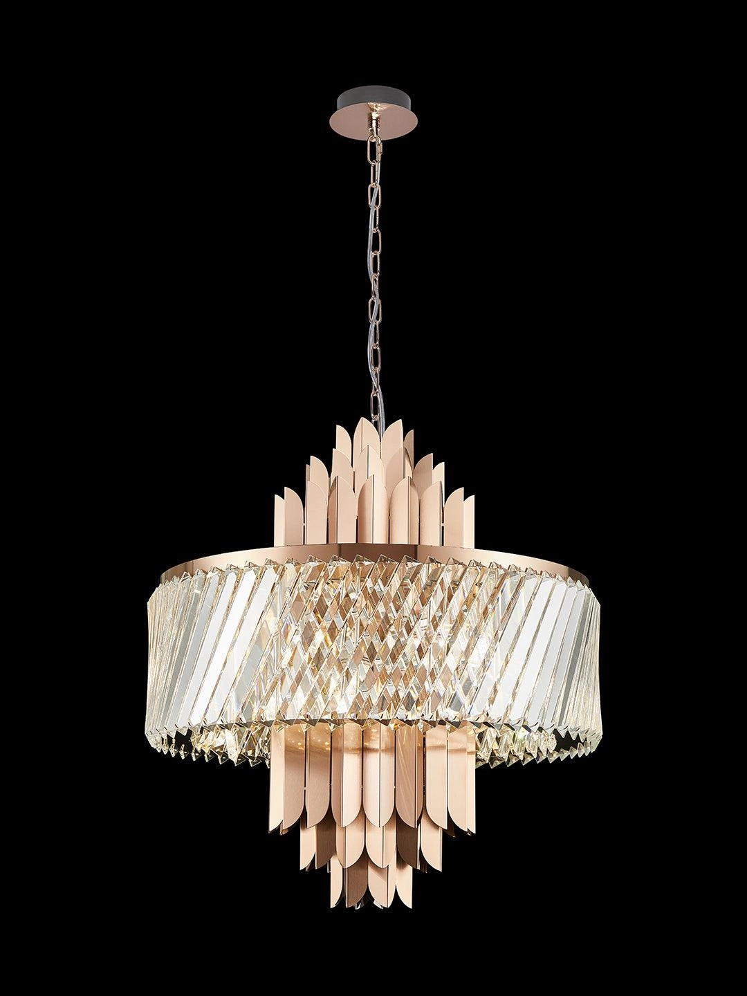 Rose Quartz Crown Chandelier