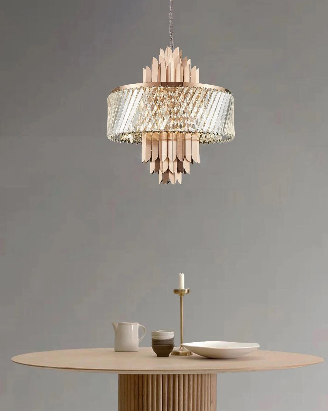Rose Quartz Crown Chandeliermodern wall lamp,smart wall lamp
