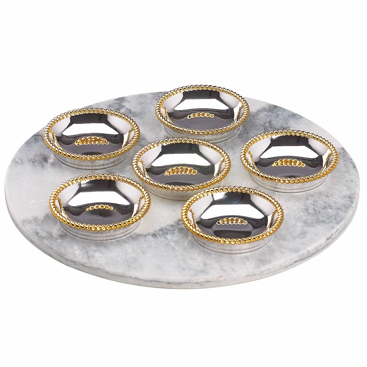 Roseland Seder Plates With Marble Slateafternoon tea dessert tray