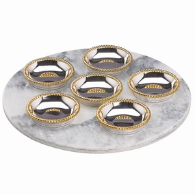 Roseland Seder Plates With Marble Slatemodern kitchen decor ,kitchen dinner set ,dinnerware 