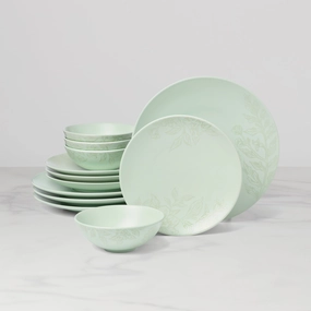 Roseto Soft Sage 12-Piece Dinnerware Setmodern kitchen decor ,kitchen dinner set ,dinnerware 