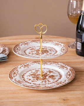 Rosewood Delight 2-Tier Cake standmodern kitchen decor ,kitchen dinner set ,dinnerware 