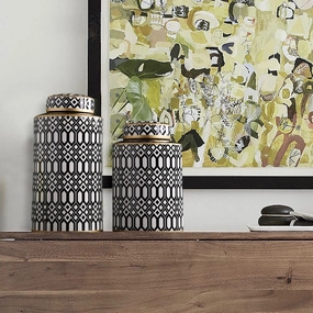 Round Black and White Urn Vase SALEhome decoration ,modern home decor 