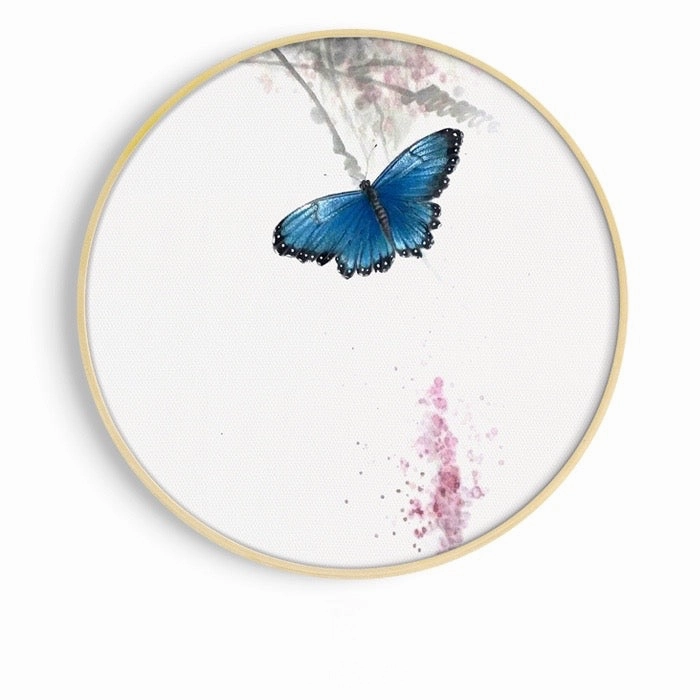 Round Pink Oriental Wall Art With Frame
