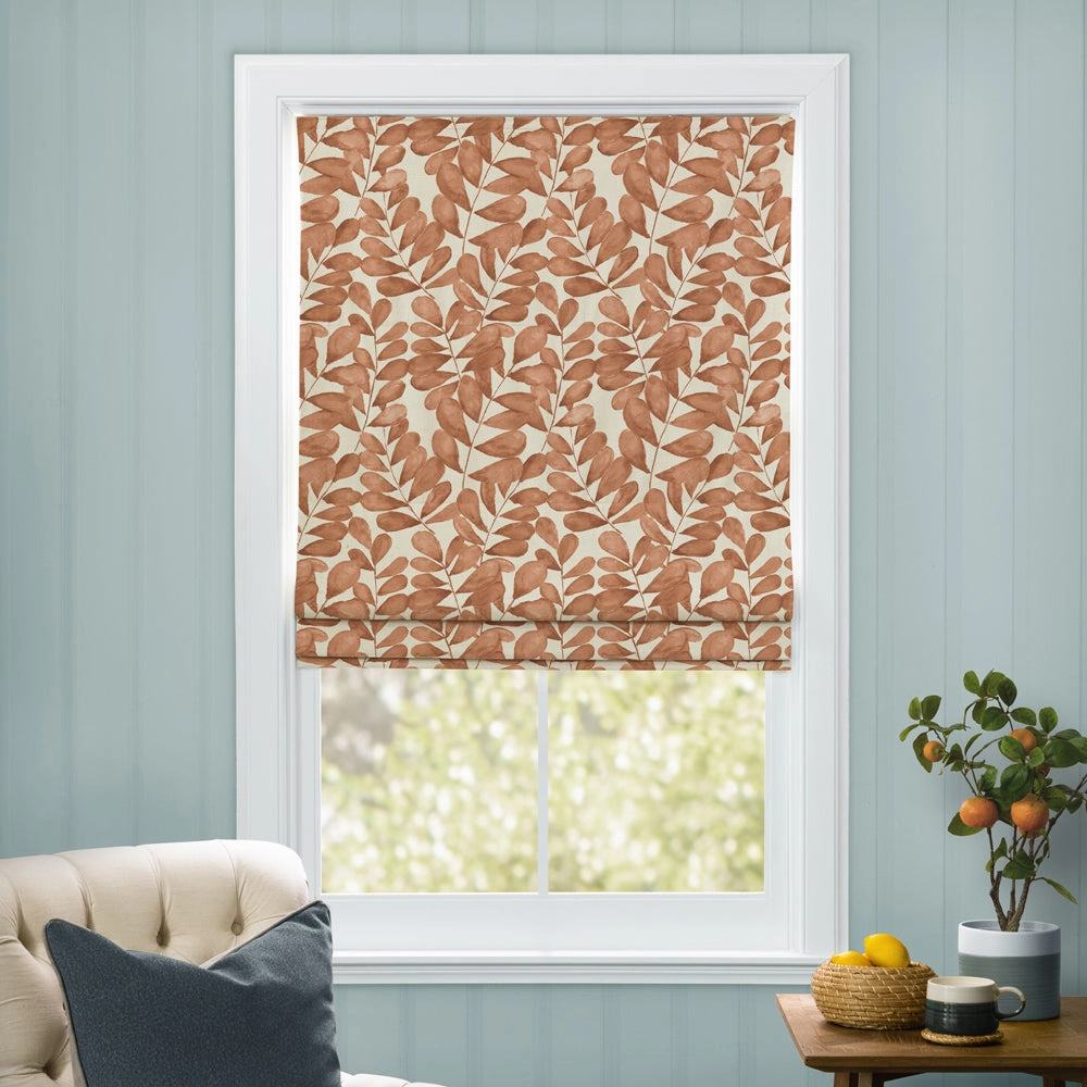 Rowan Printed Cotton Made to Measure Roman Blinds Amber