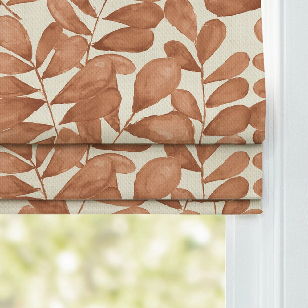 Rowan Printed Cotton Made to Measure Roman Blinds Amber