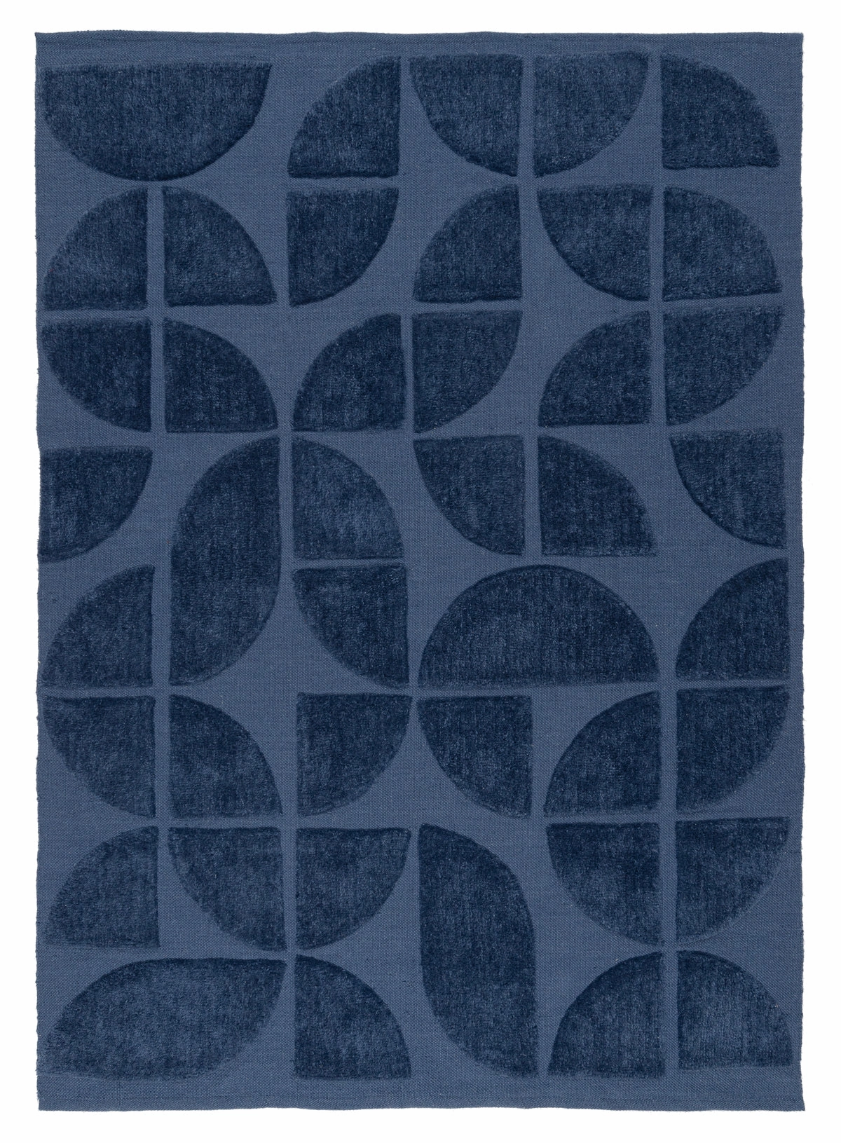 Rue Navy Blue Geometric Washable Wool Rugmodern color block patchwork rug