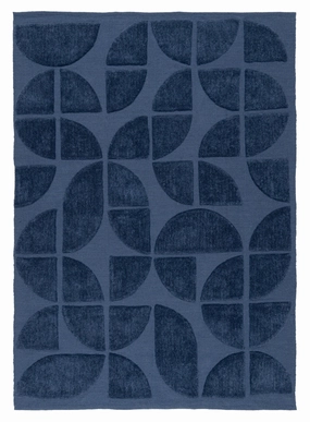 Rue Navy Blue Geometric Washable Wool Rugmodern color block patchwork rug