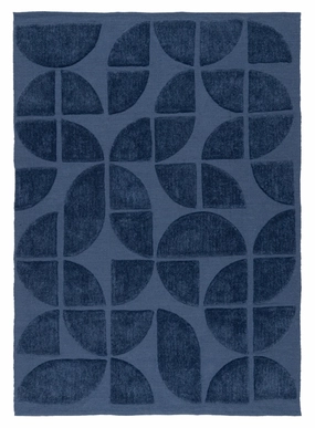 Rue Navy Blue Geometric Washable Wool Rugmodern color block patchwork rug