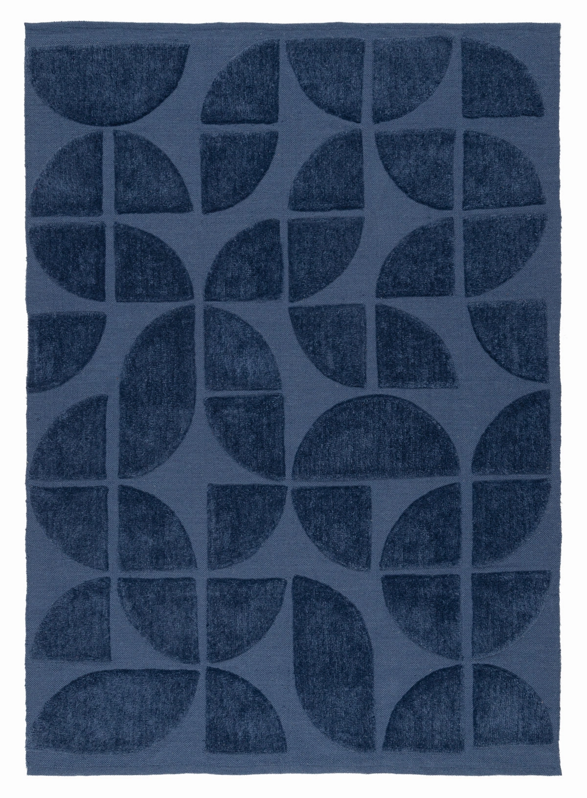 Rue Navy Blue Geometric Washable Wool Rugmodern color block patchwork rug