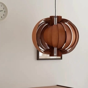Runa Round Wood Veneer Hanging Lighttable lamp,smart table lamp