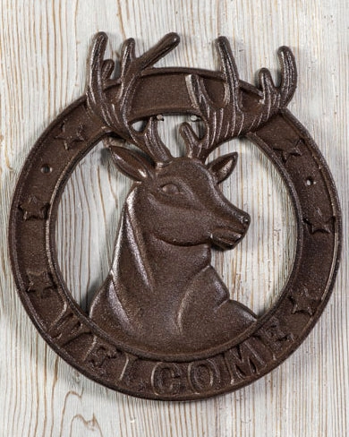 Rustic Cast Iron The Elk Welcome Sign