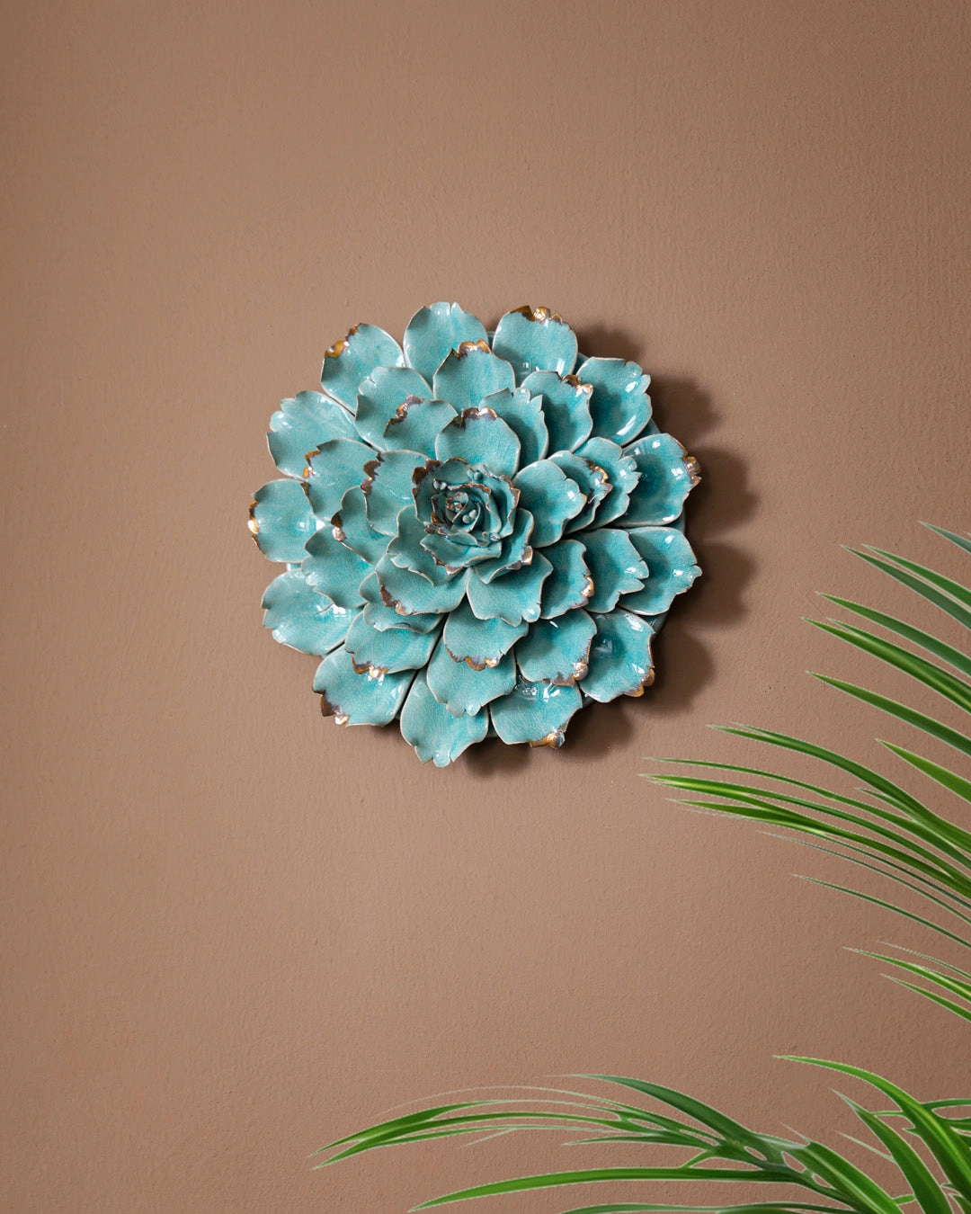 Rustic Floral Decorative Wall Accent - Blue - Set Of 2