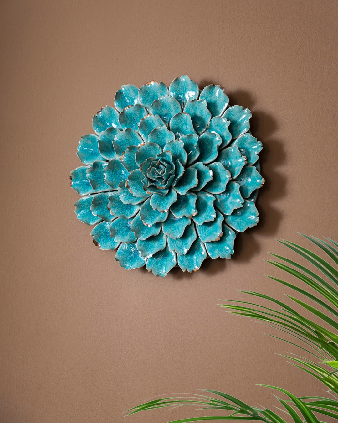 Rustic Floral Decorative Wall Accent - Blue - Set Of 2