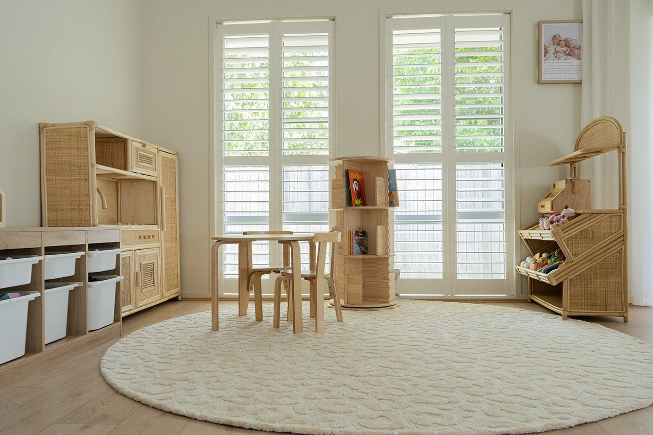 Sabbi Ivory and Cream Animal Pattern Round Rug *NO RETURNS UNLESS FAULTY