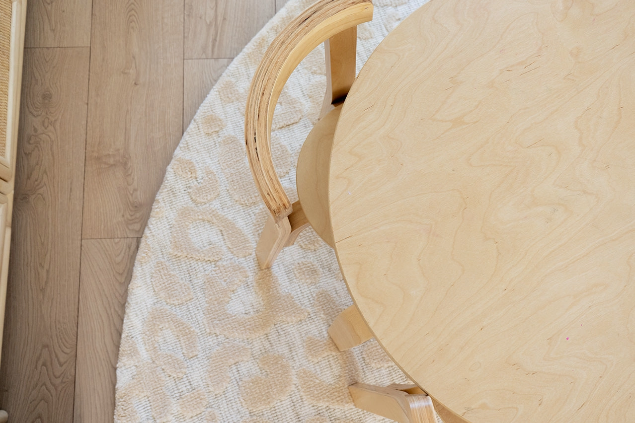 Sabbi Ivory and Cream Animal Pattern Round Rug *NO RETURNS UNLESS FAULTY