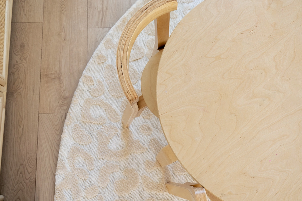Sabbi Ivory and Cream Animal Pattern Round Rug *NO RETURNS UNLESS FAULTY