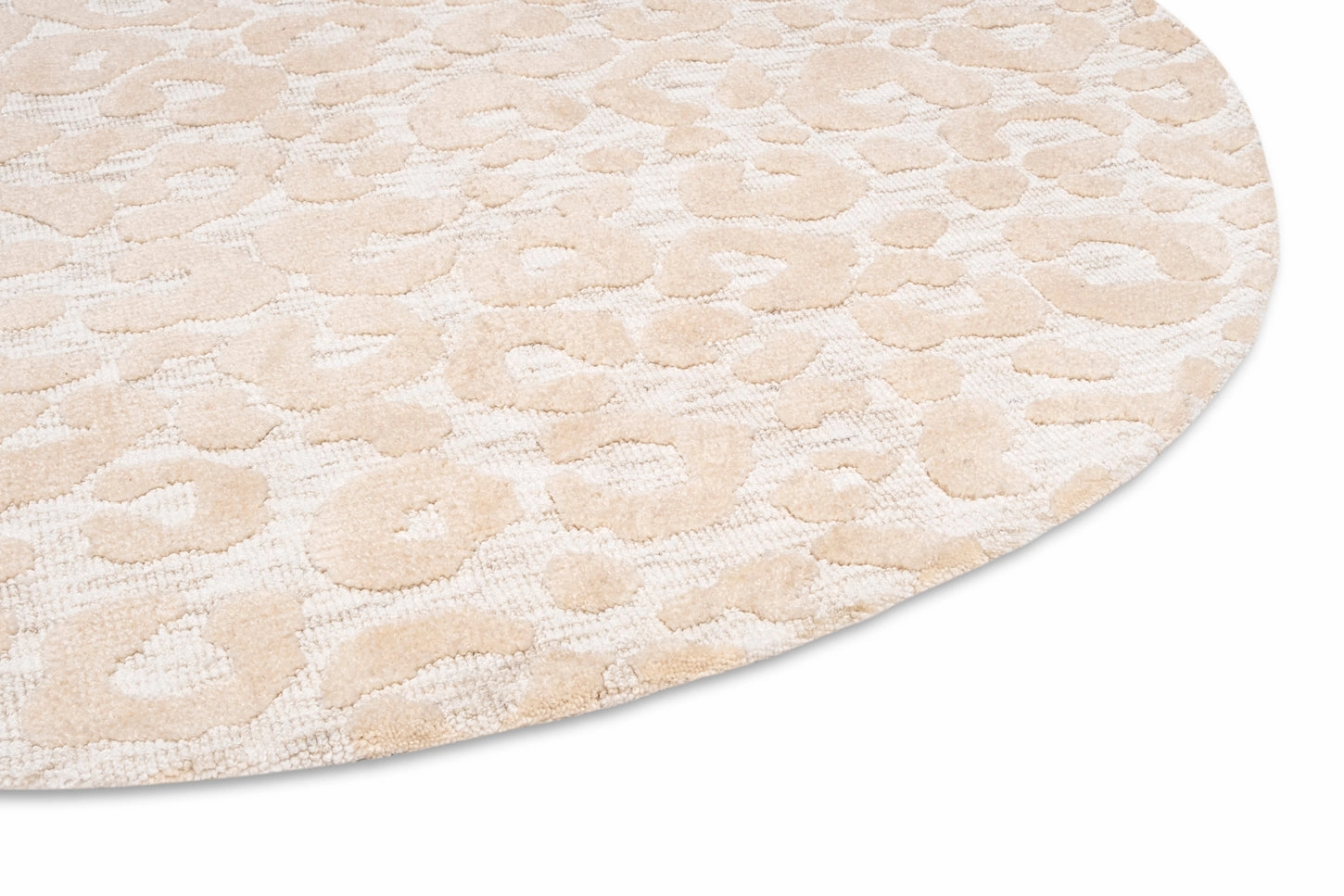 Sabbi Ivory and Cream Animal Pattern Round Rug *NO RETURNS UNLESS FAULTY