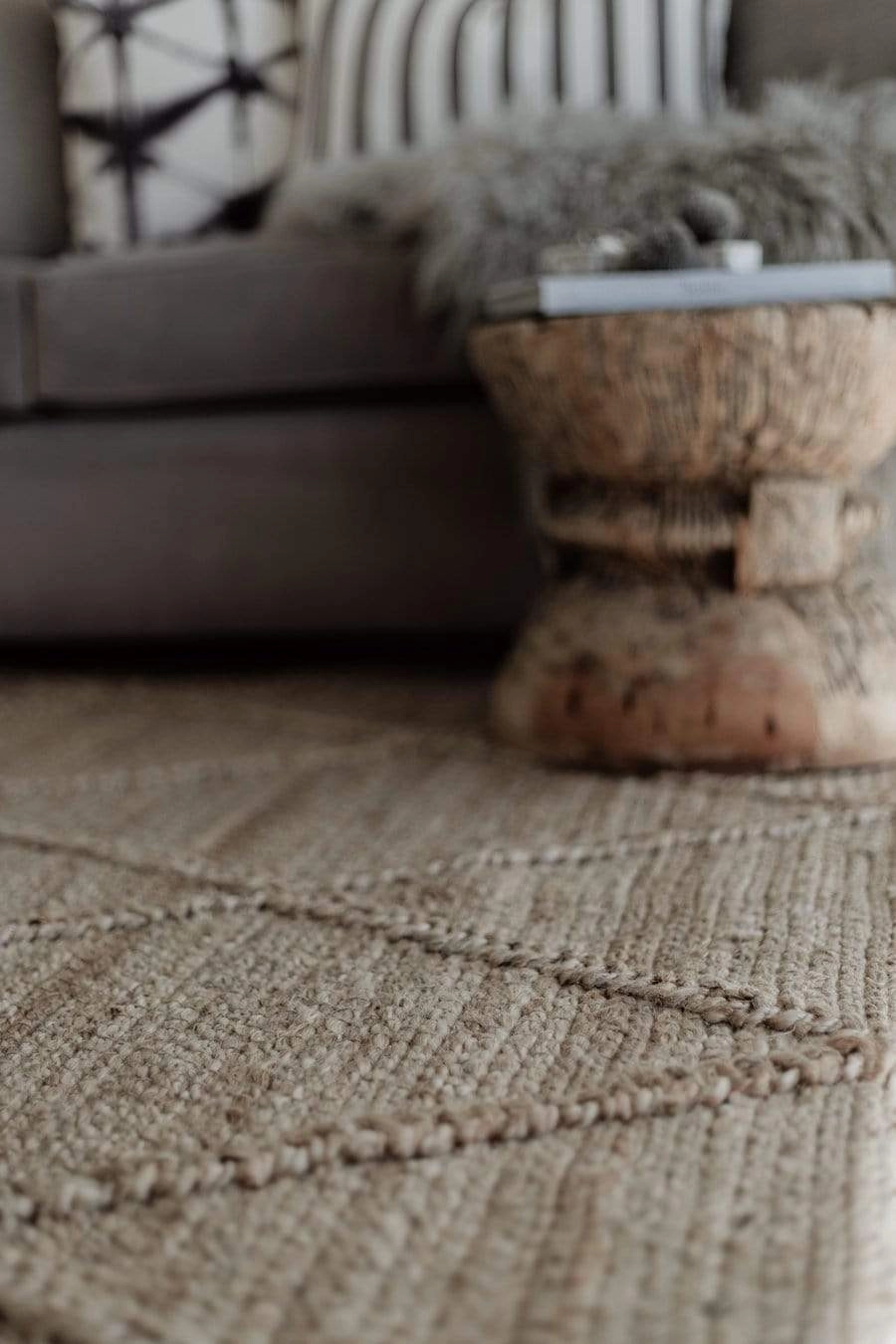 Sabra Diamond Lattice Jute Rug *NO RETURNS UNLESS FAULTY