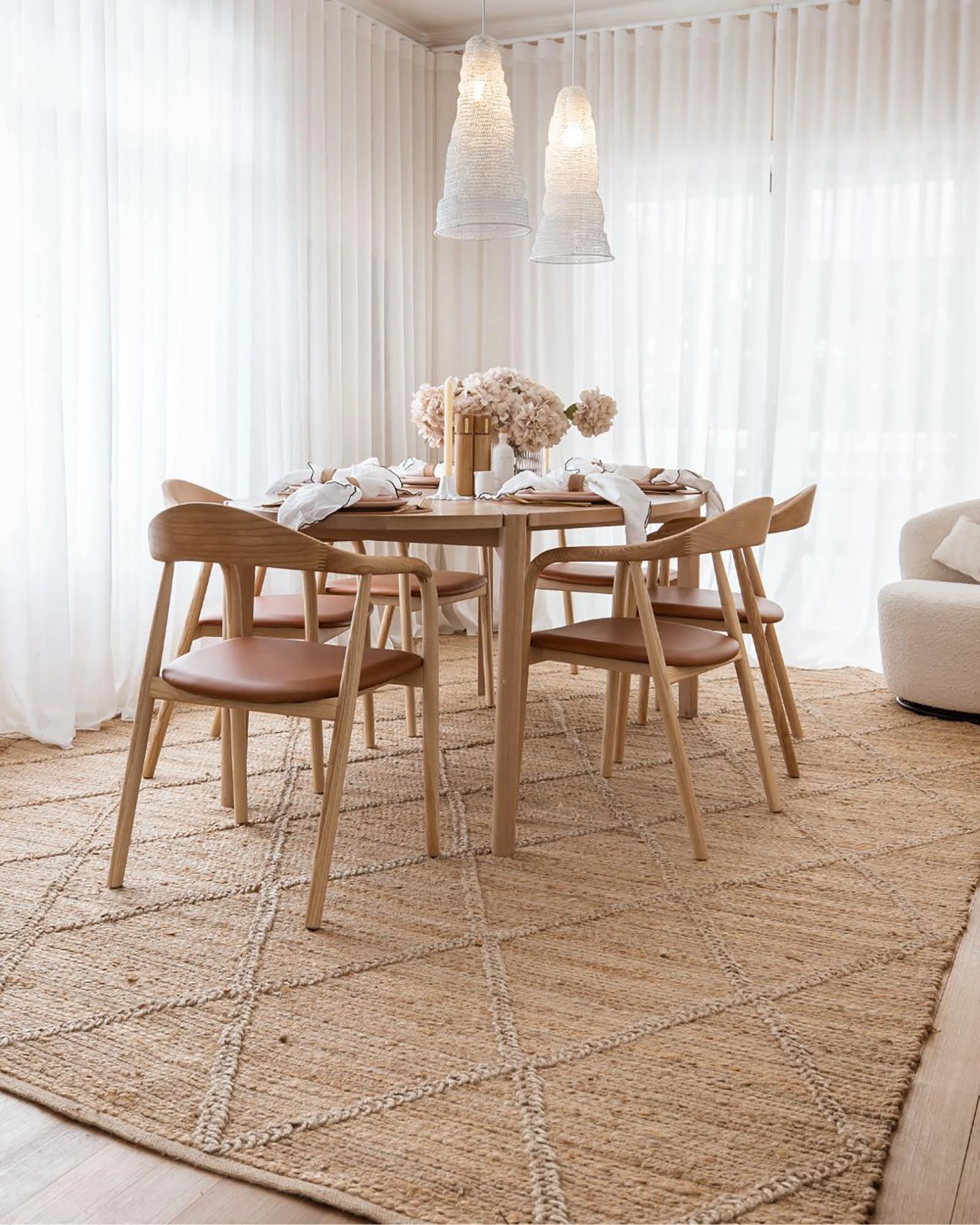 Sabra Diamond Lattice Jute Rug *NO RETURNS UNLESS FAULTY