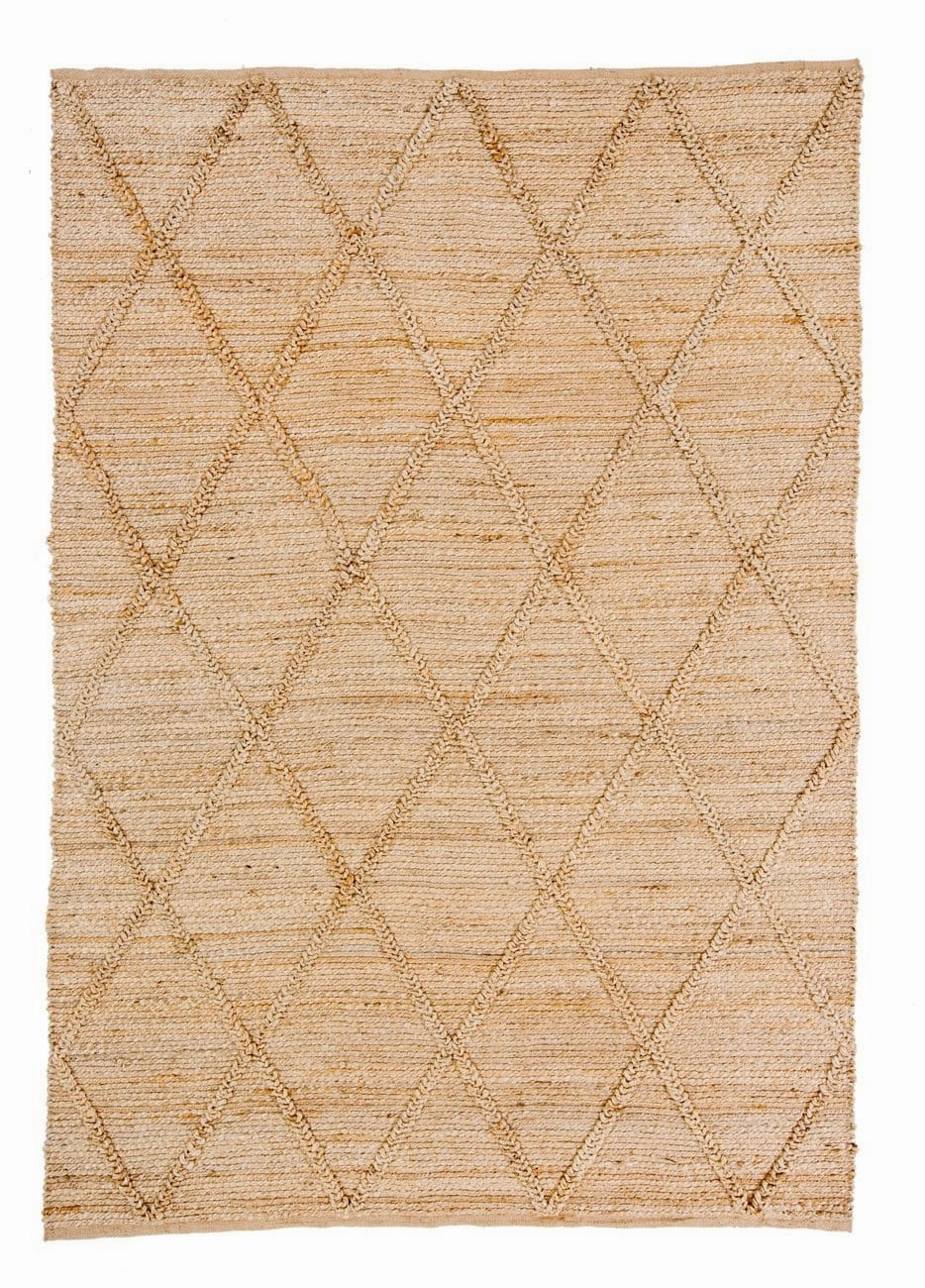Sabra Diamond Lattice Jute Rug *NO RETURNS UNLESS FAULTYmodern color block patchwork rug