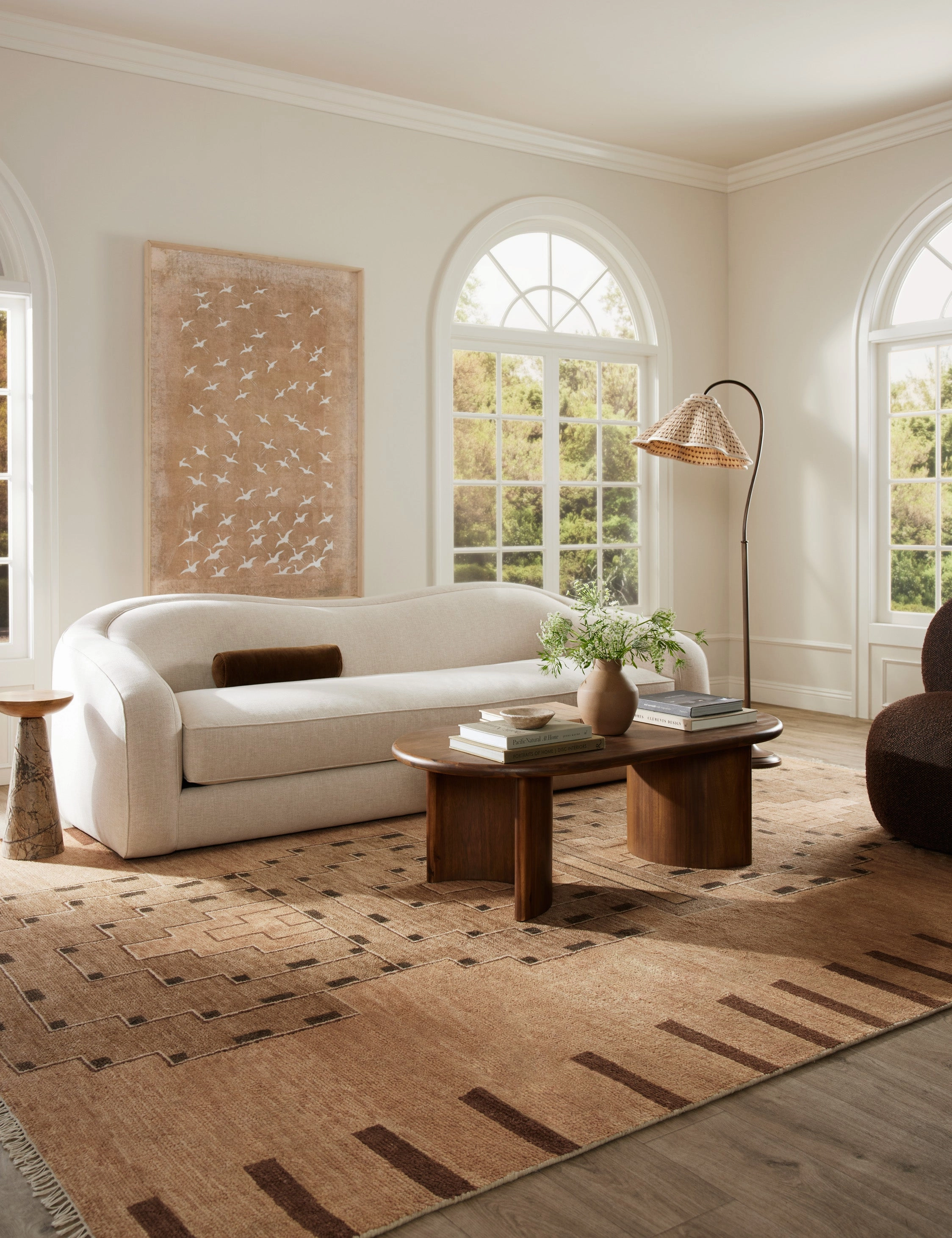 Saffron Hand-Knotted Wool Rugmodern color block patchwork rug