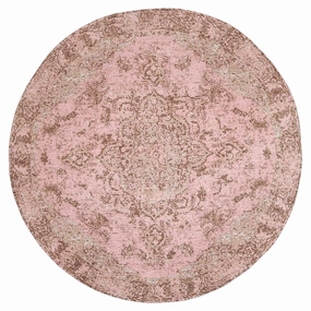 Sahara Turkish Style Pink Distressed Medallion Round Rugmodern color block patchwork rug