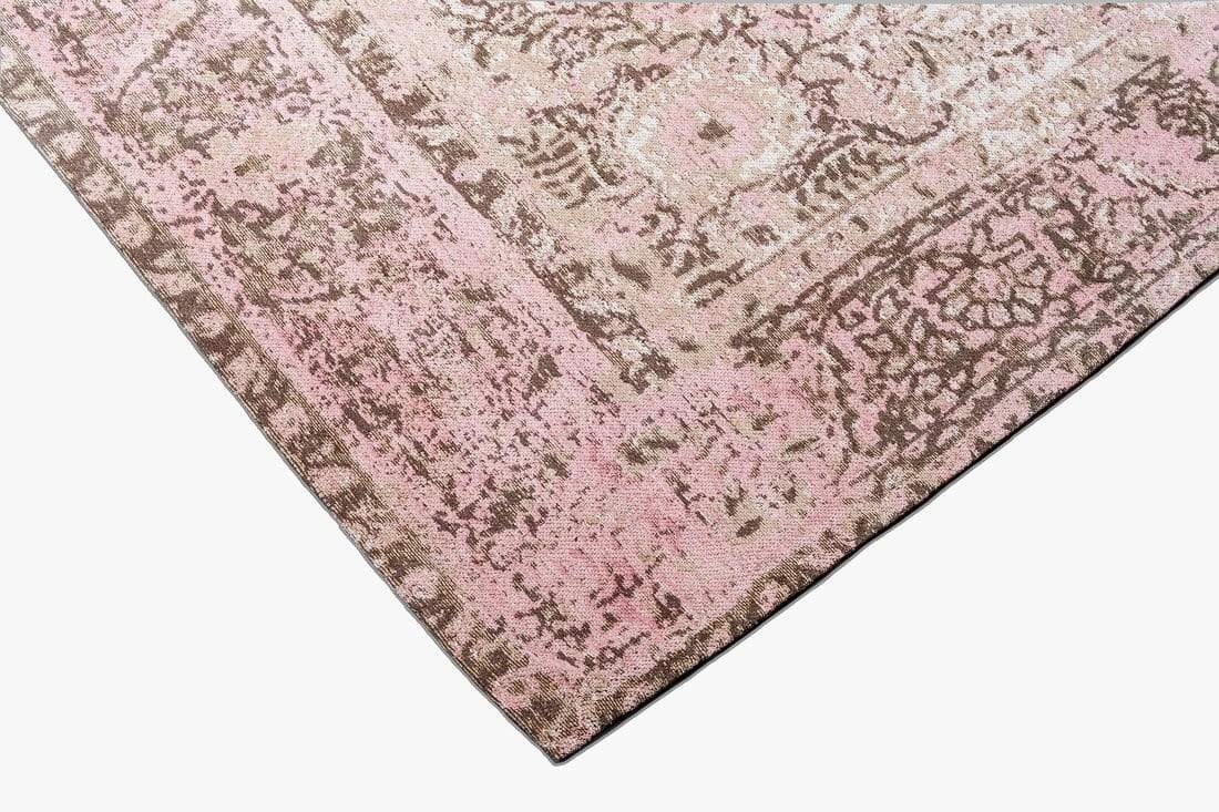 Sahara Turkish Style Pink Distressed Medallion Rug