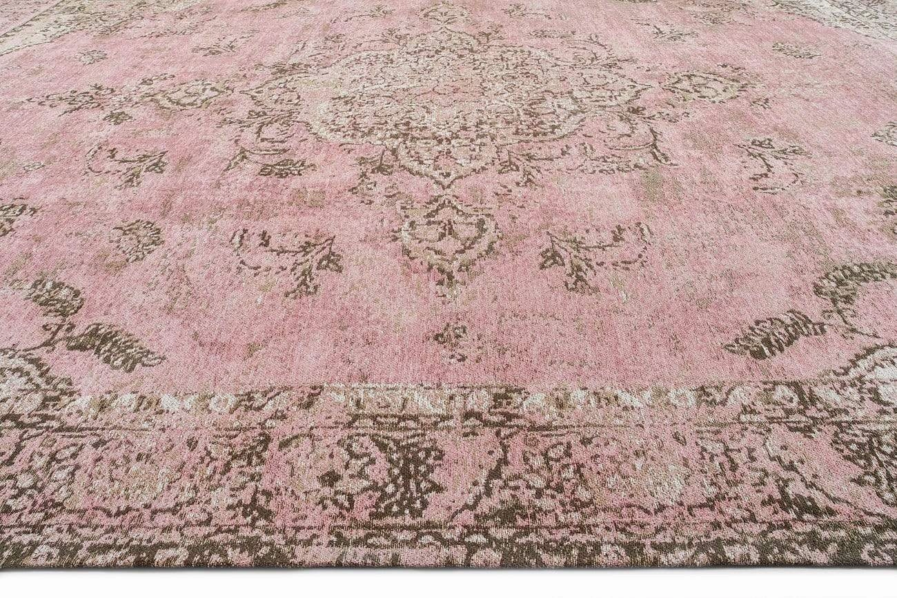 Sahara Turkish Style Pink Distressed Medallion Rug