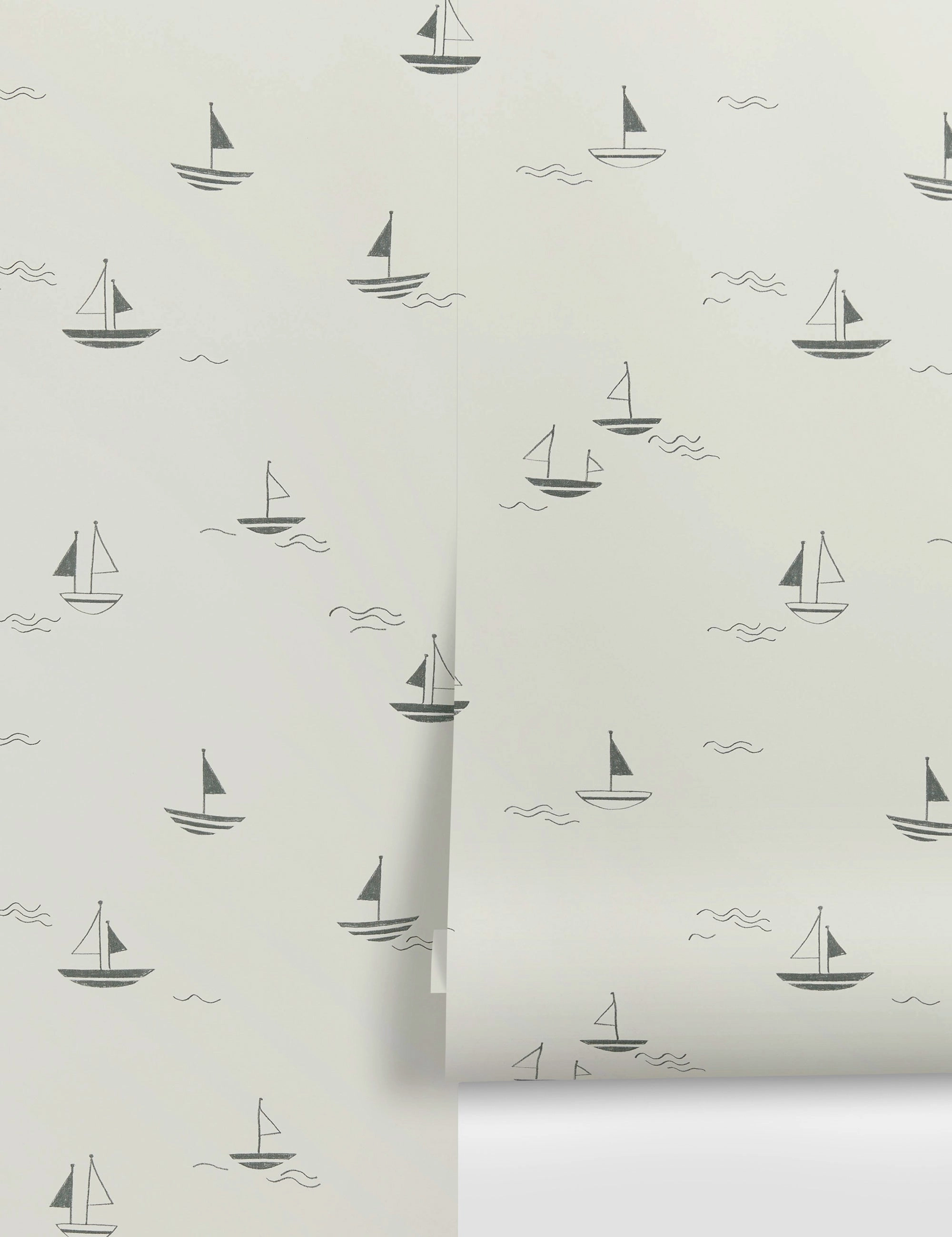 Sailboat Wallpaper by Rylee   Crunordic style wall decor