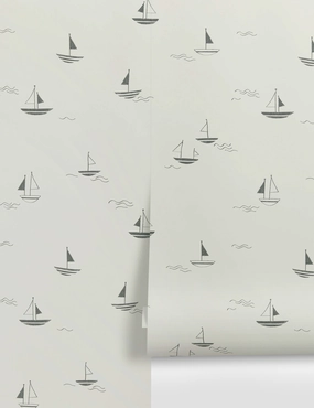 Sailboat Wallpaper by Rylee   Crunordic style wall decor