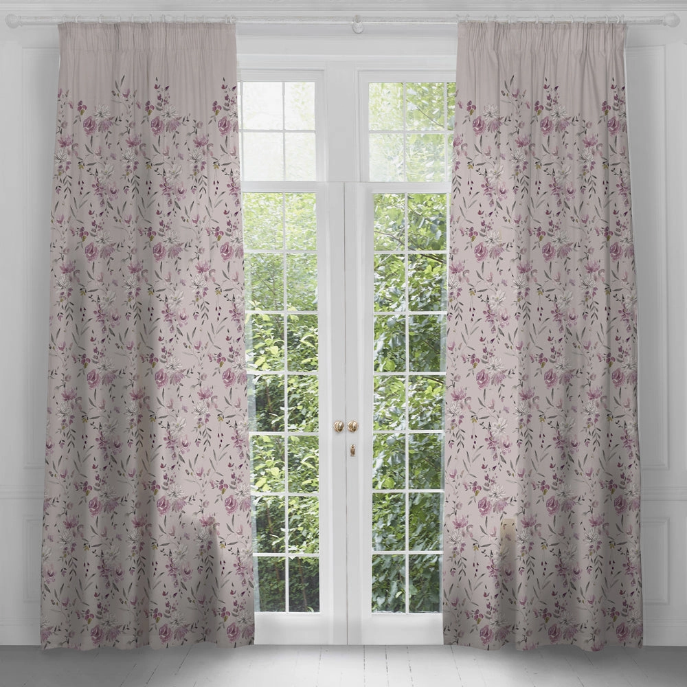 Saiyuri Printed Pencil Pleat Curtains Ironstonebedding sets ,throw blankets 