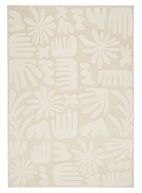 Salah Textured Abstract Neutral Washable Rugmodern color block patchwork rug