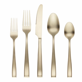 Samira Champagne Satin 20 Piece Flatware Seteco-friendly bamboo fiber tableware set 