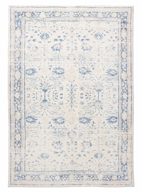 Sarafina Blue and Grey Distressed Washable Rugmodern color block patchwork rug