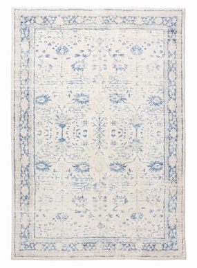 Sarafina Blue and Grey Distressed Washable Rugmodern color block patchwork rug