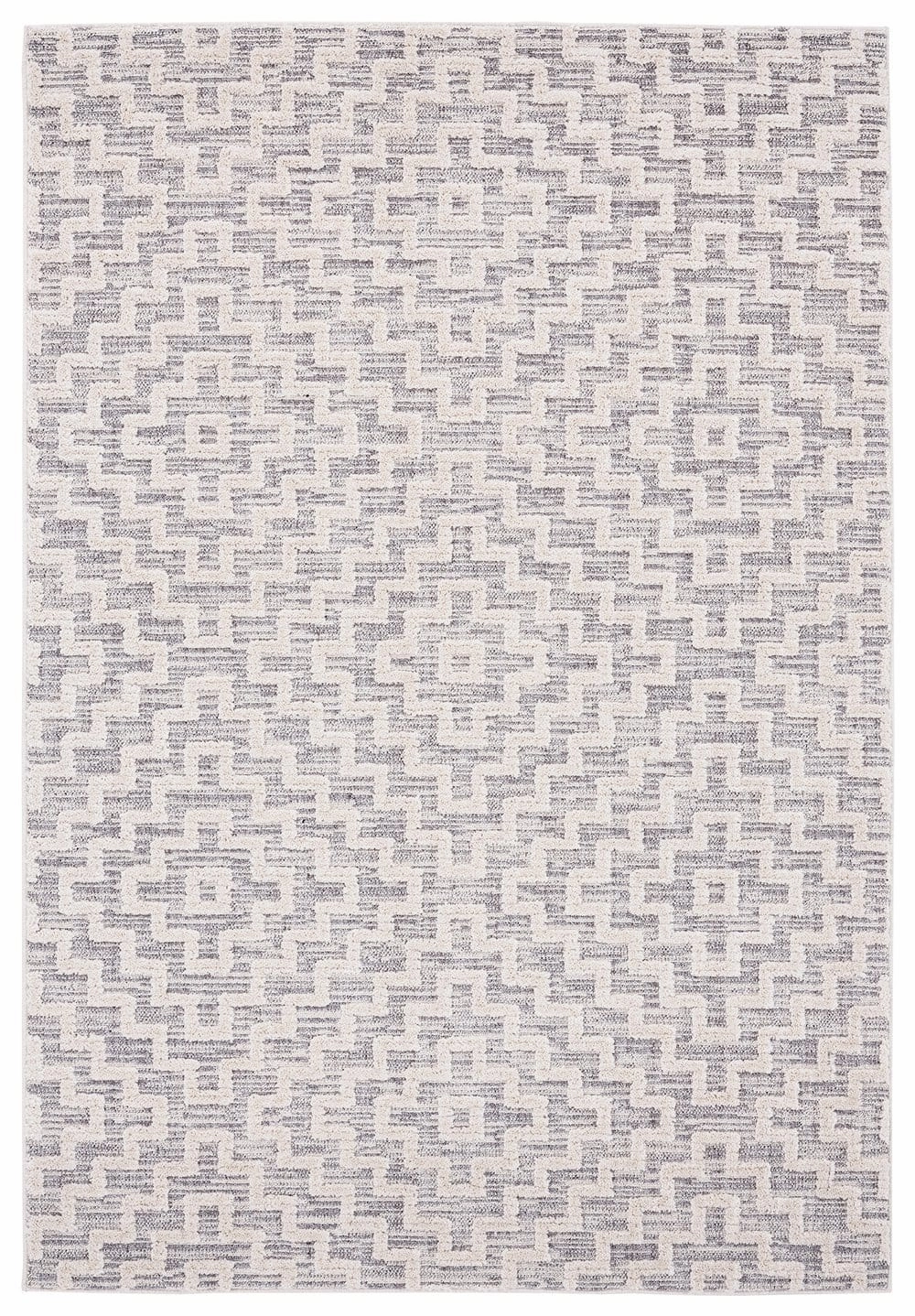 Sarita Ivory and Grey Geometric Textured Rug *NO RETURNS UNLESS FAULTYmodern color block patchwork rug