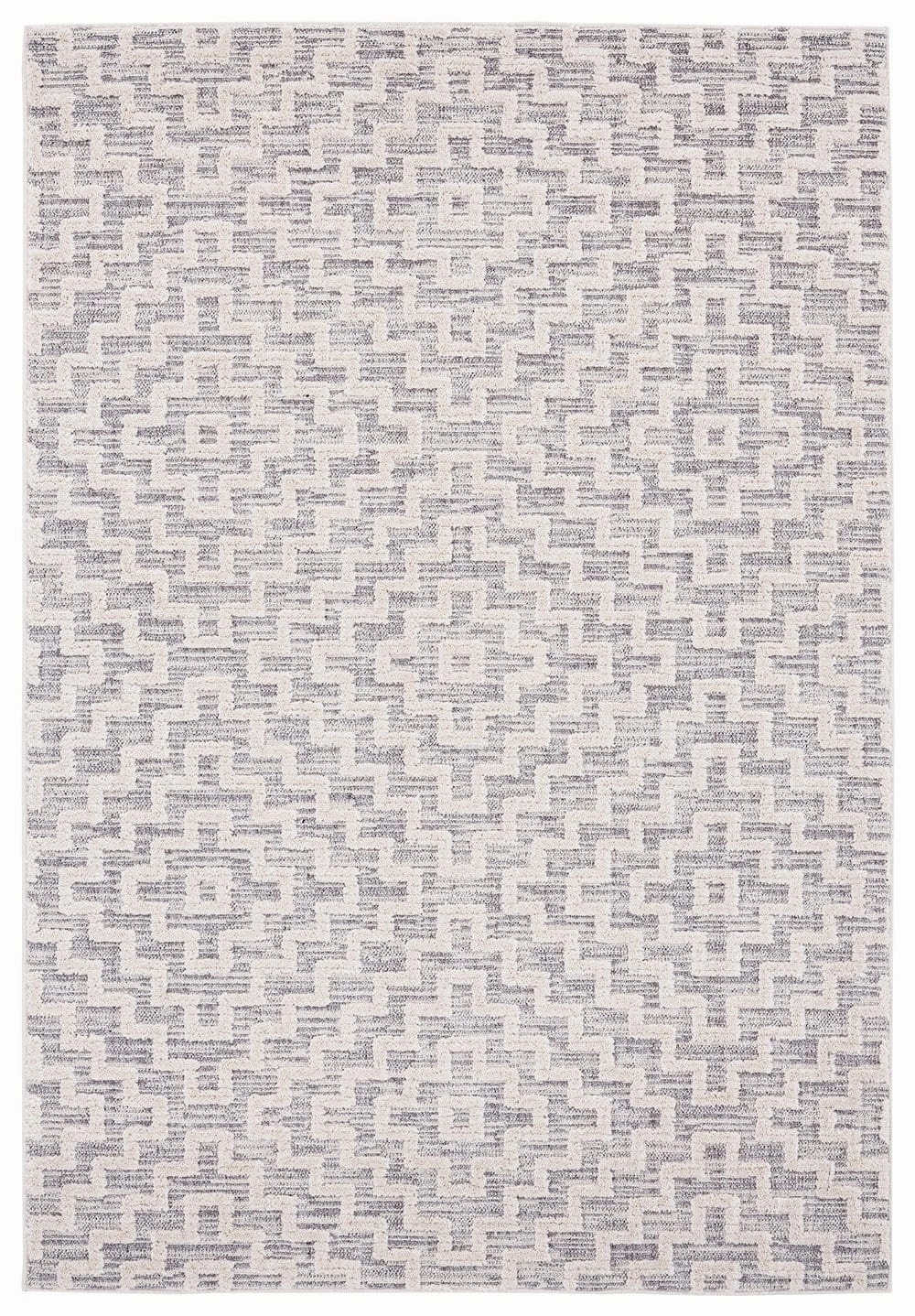 Sarita Ivory and Grey Geometric Textured Rug *NO RETURNS UNLESS FAULTYmodern color block patchwork rug