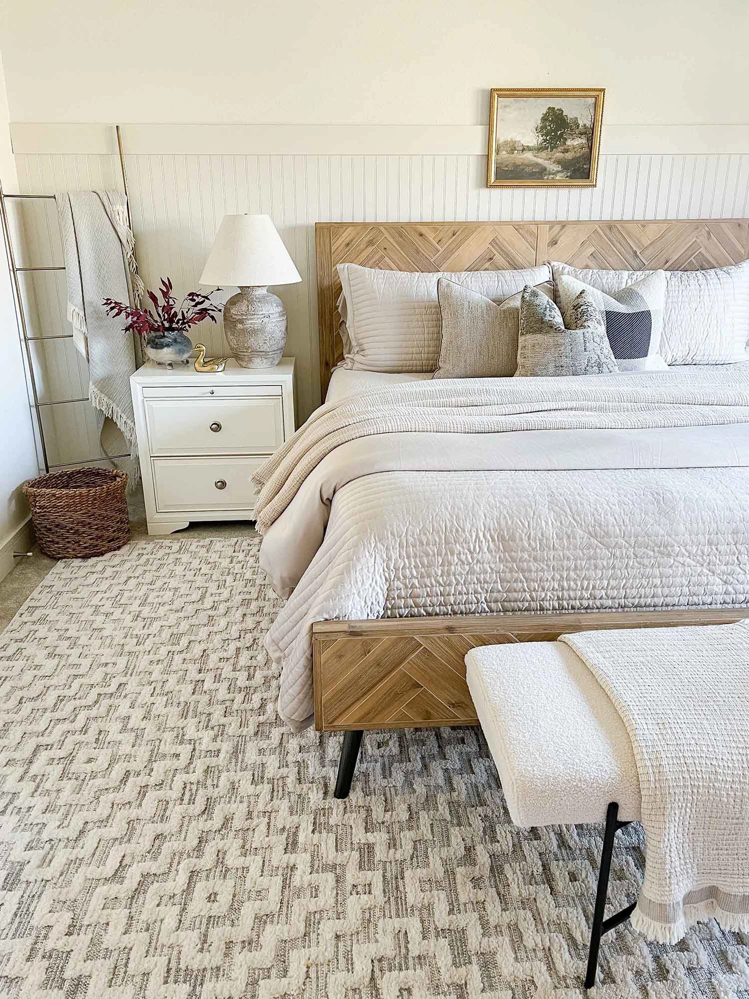 Sarita Ivory and Grey Geometric Textured Rug *NO RETURNS UNLESS FAULTY
