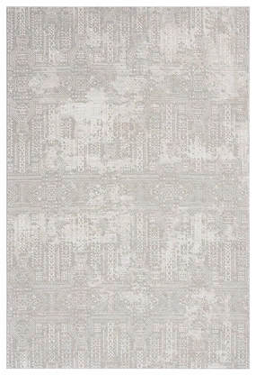 Satine Grey and Ivory Distressed Floral Tribal Rug *NO RETURNS UNLESS FAULTYmodern color block patchwork rug