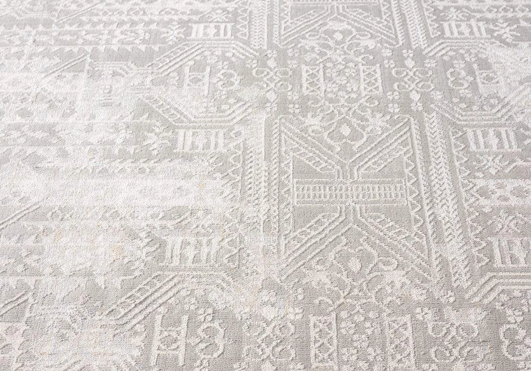 Satine Grey and Ivory Distressed Floral Tribal Rug *NO RETURNS UNLESS FAULTY