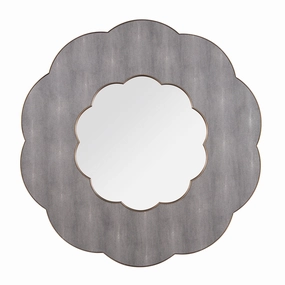 Scallop 453MI54A 54-in Wall Mirror - Gray Shagreen/Weathered Brasswall mounted decorative mirror,full length dressing mirror